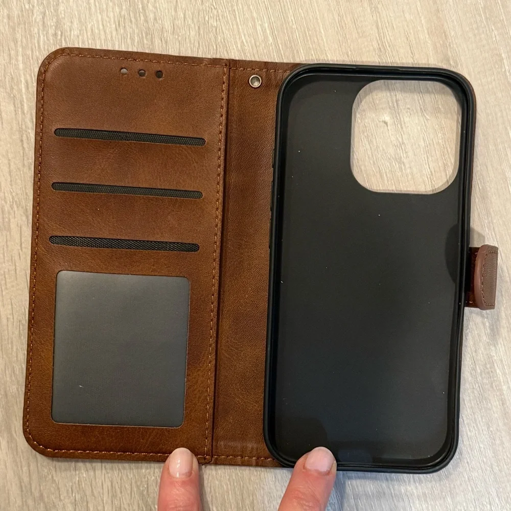 New IPhone 16 pro Vegan Leather Wallet Phone Case